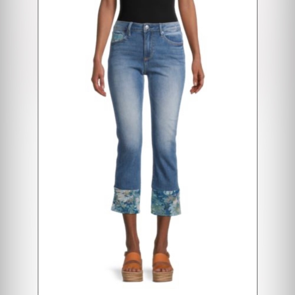 DRIFTWOOD Colette Straight Embroidered Cropped Jeans Sz 28X26